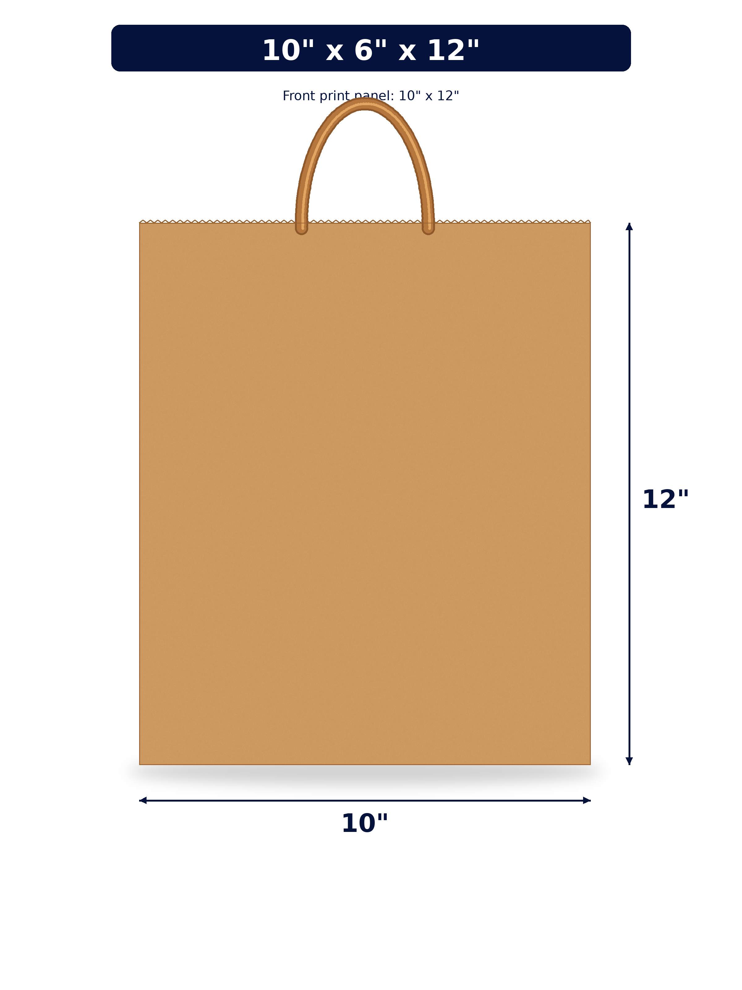 10x6x12 kraft bag front print panel