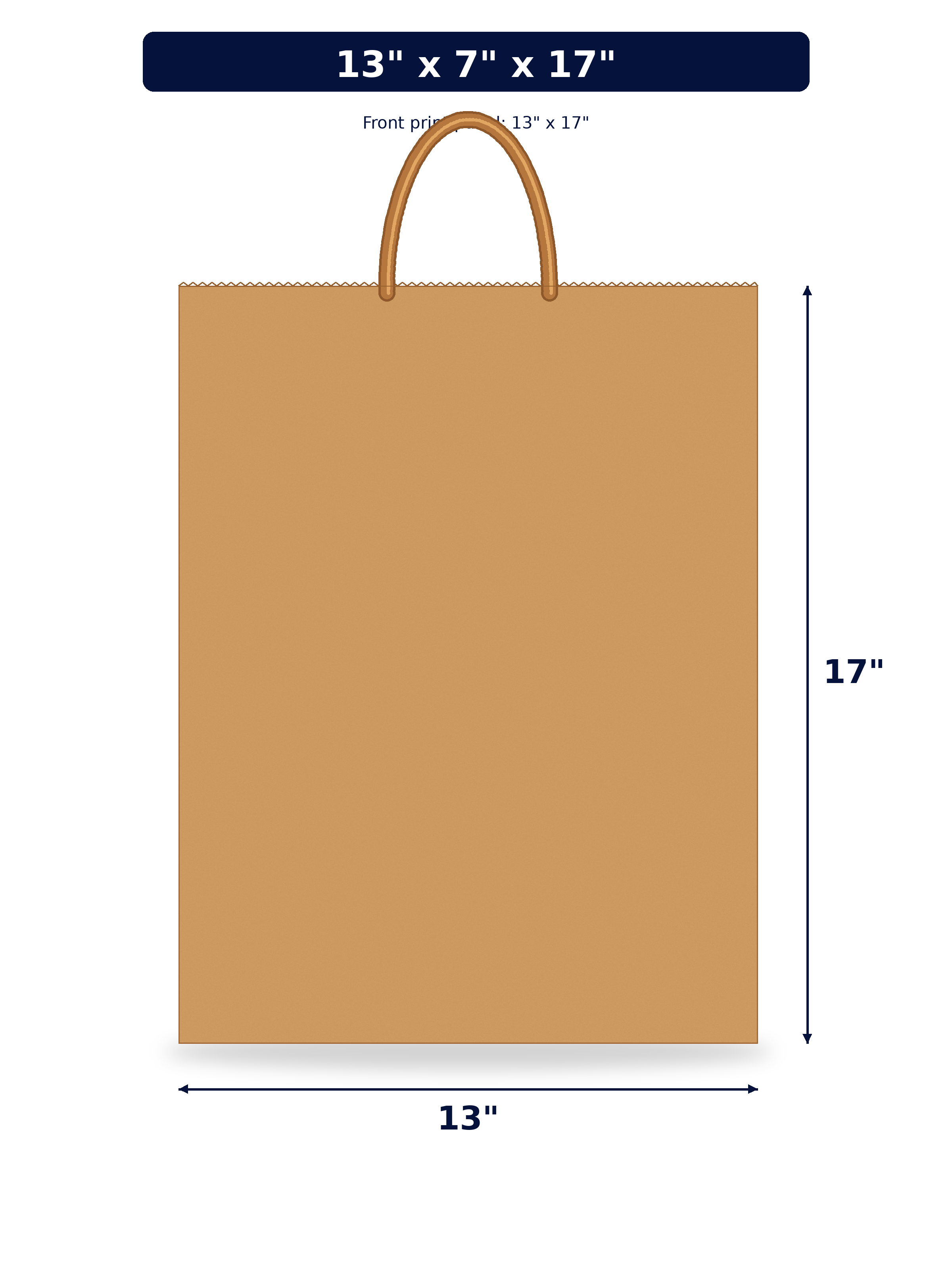 13x7x17 kraft bag front print panel
