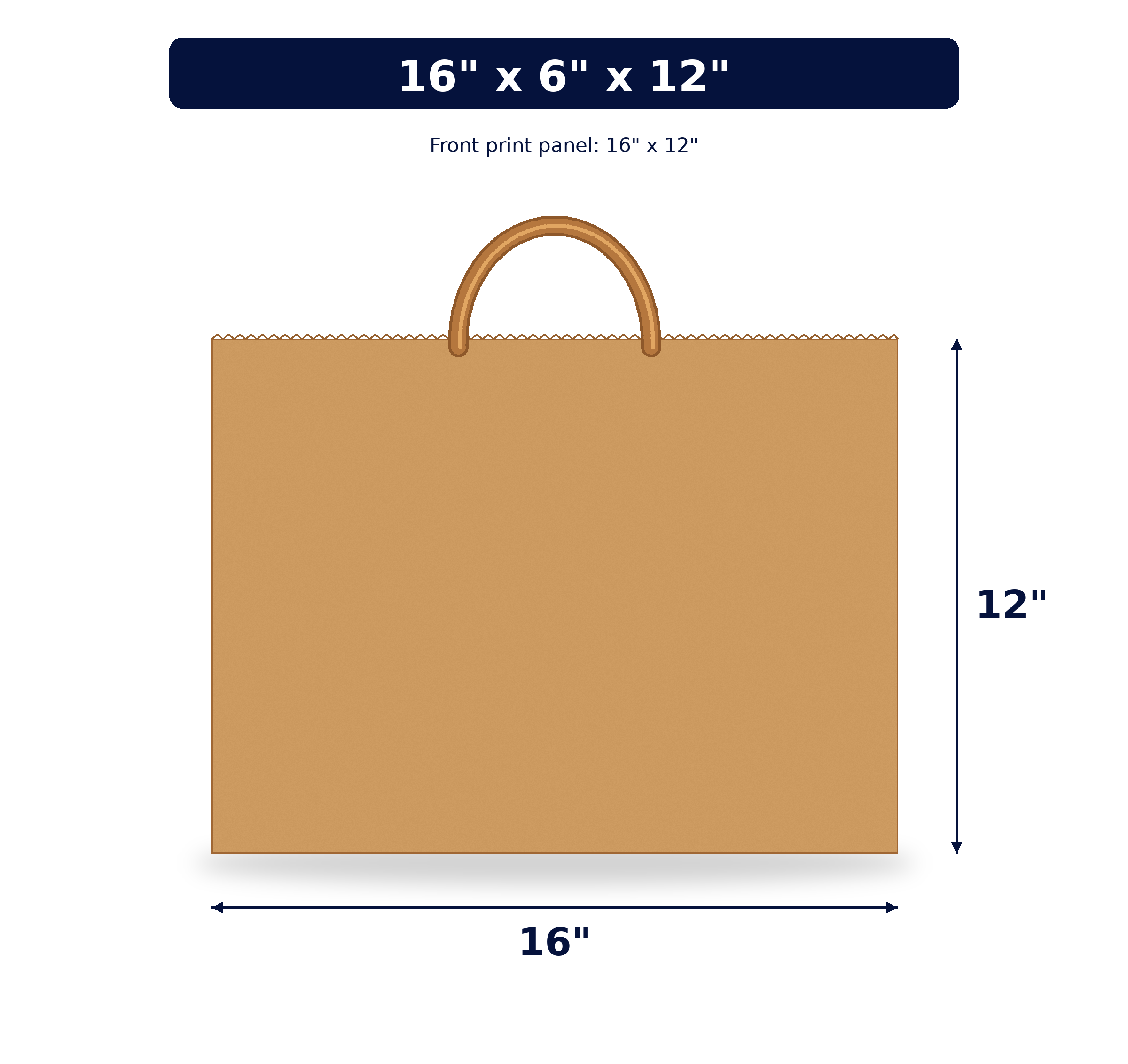 16x6x12 kraft bag front print panel
