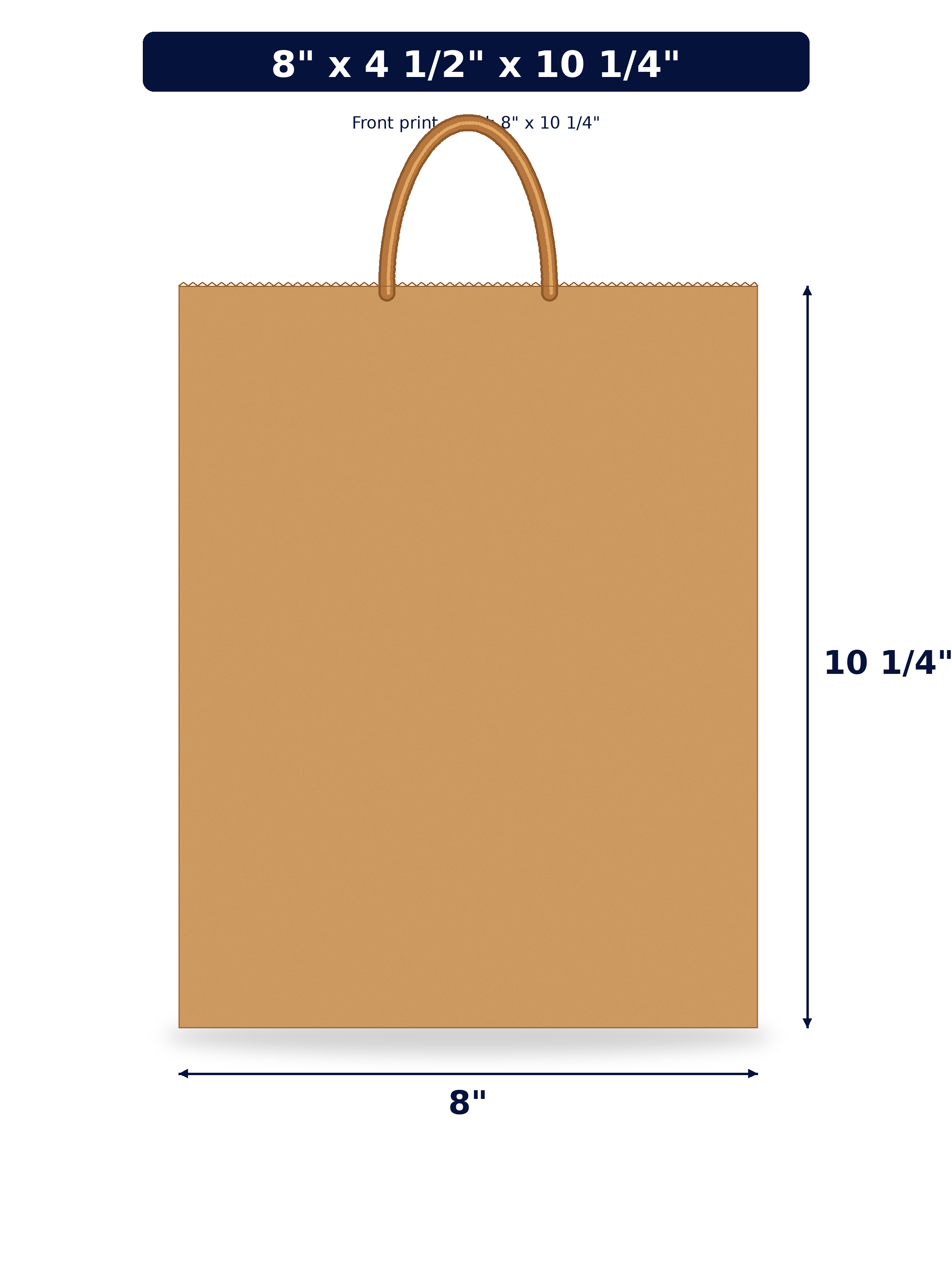 8x5x10 kraft bag front print panel